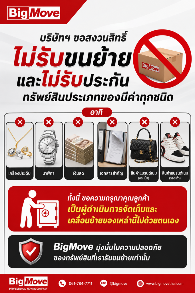 สิ่งที่เราไม่รับขนย้าย